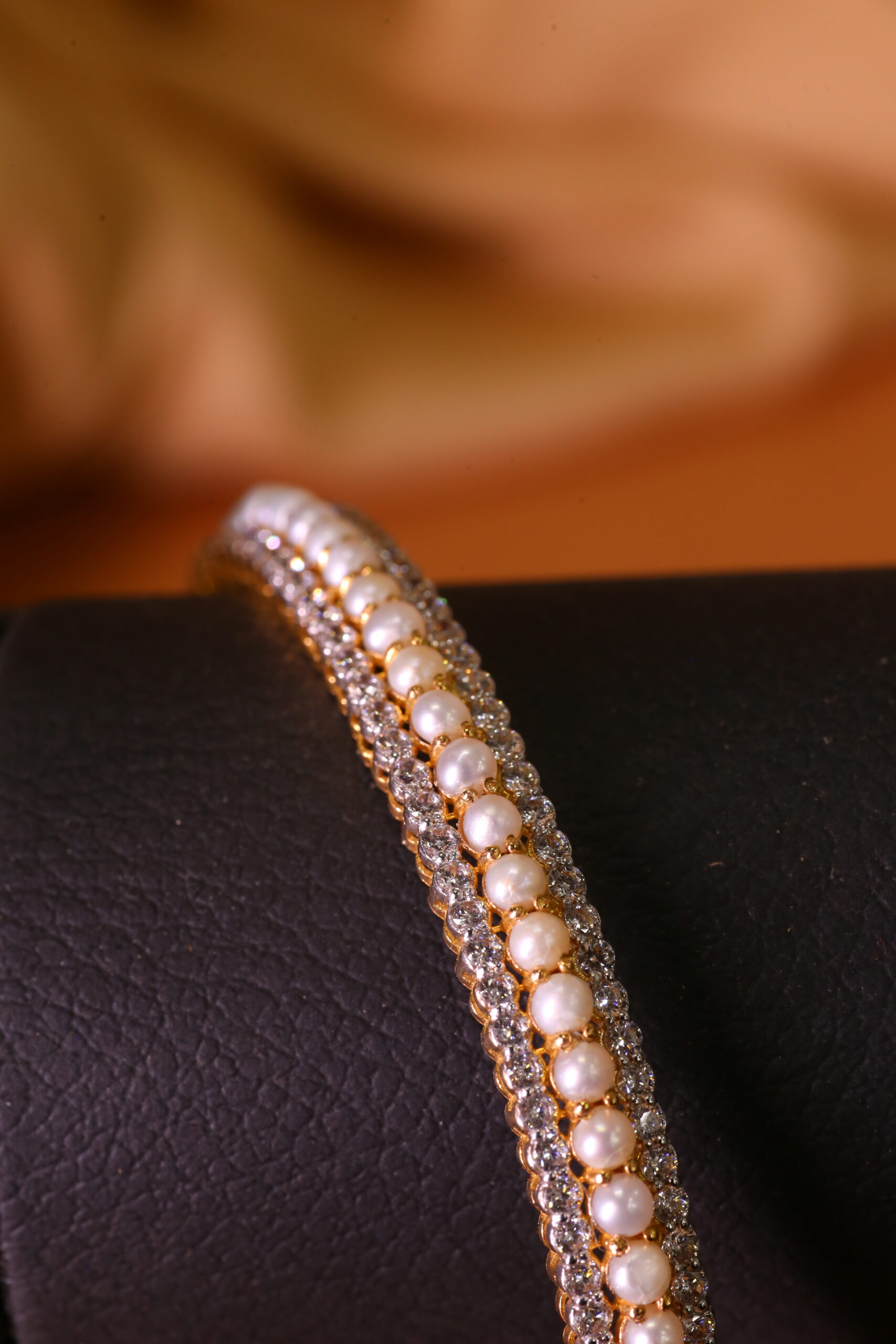 Gold Pearl & Stone Bracelet