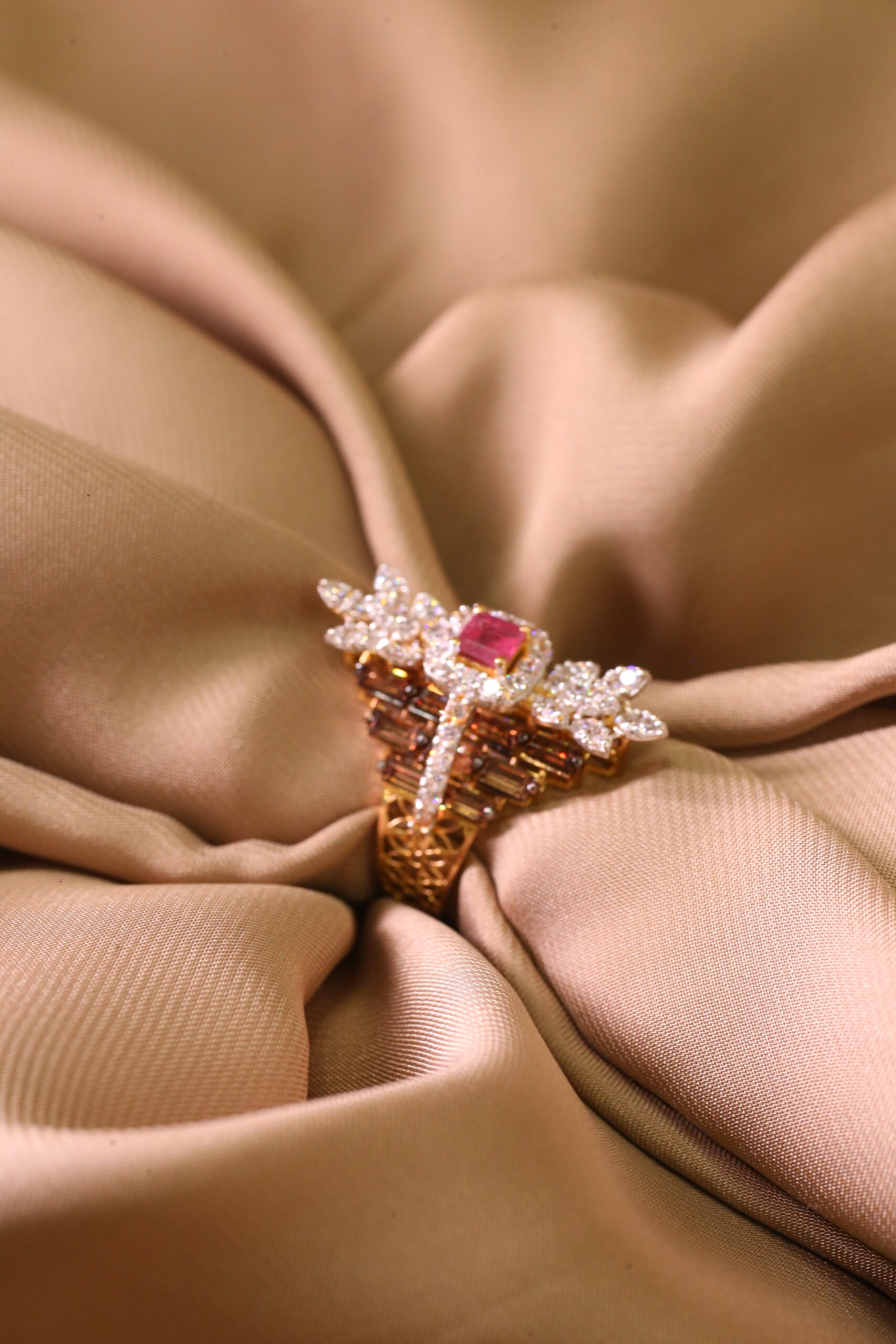 Ruby Red Gold-Toned Statement Ring
