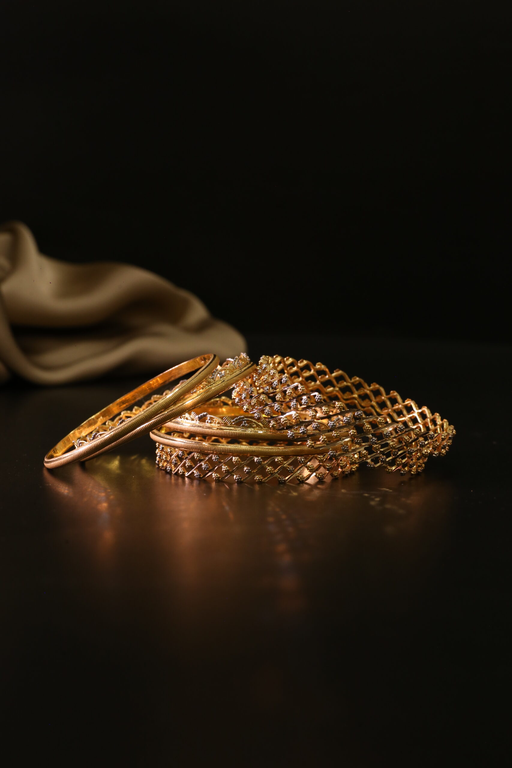 Gold-Toned Designer Bangle Set