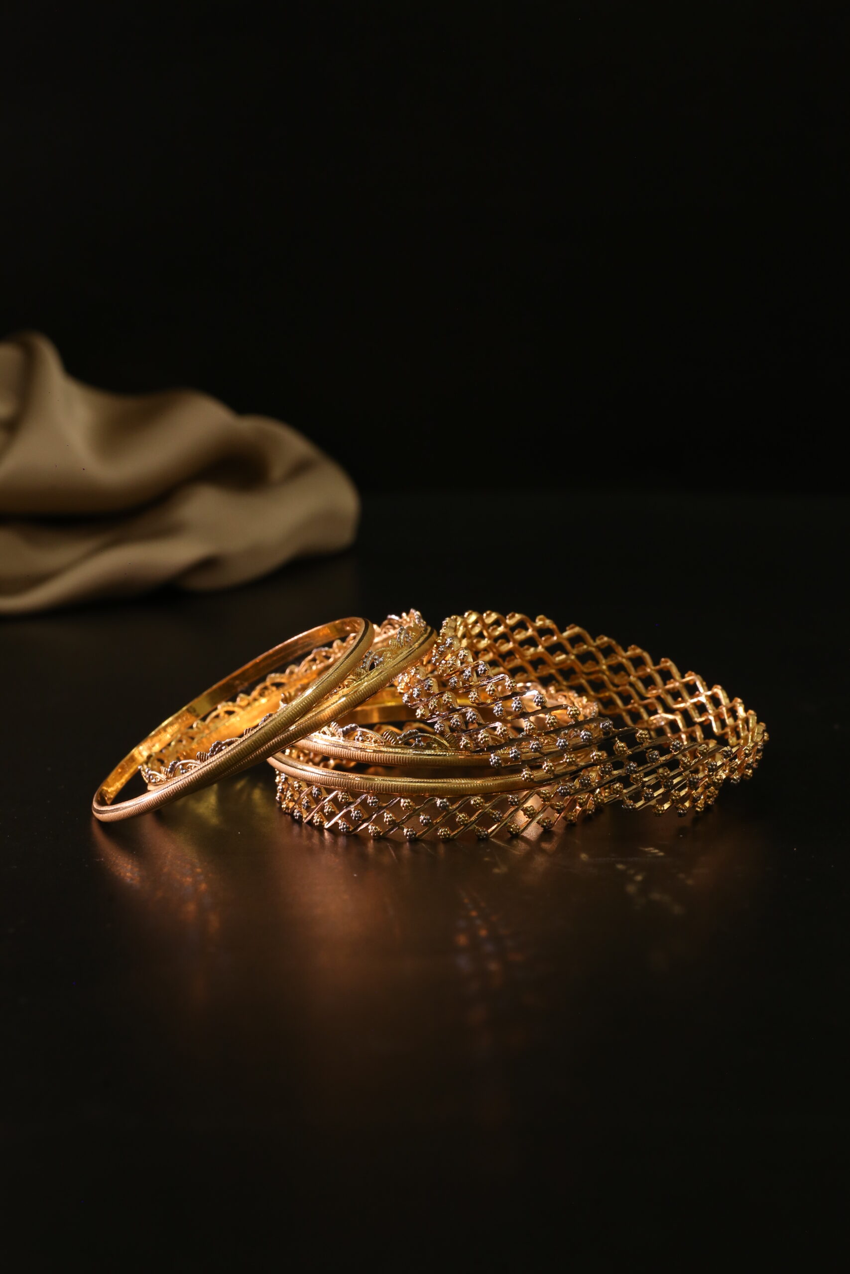 Gold-Toned Designer Bangle Set